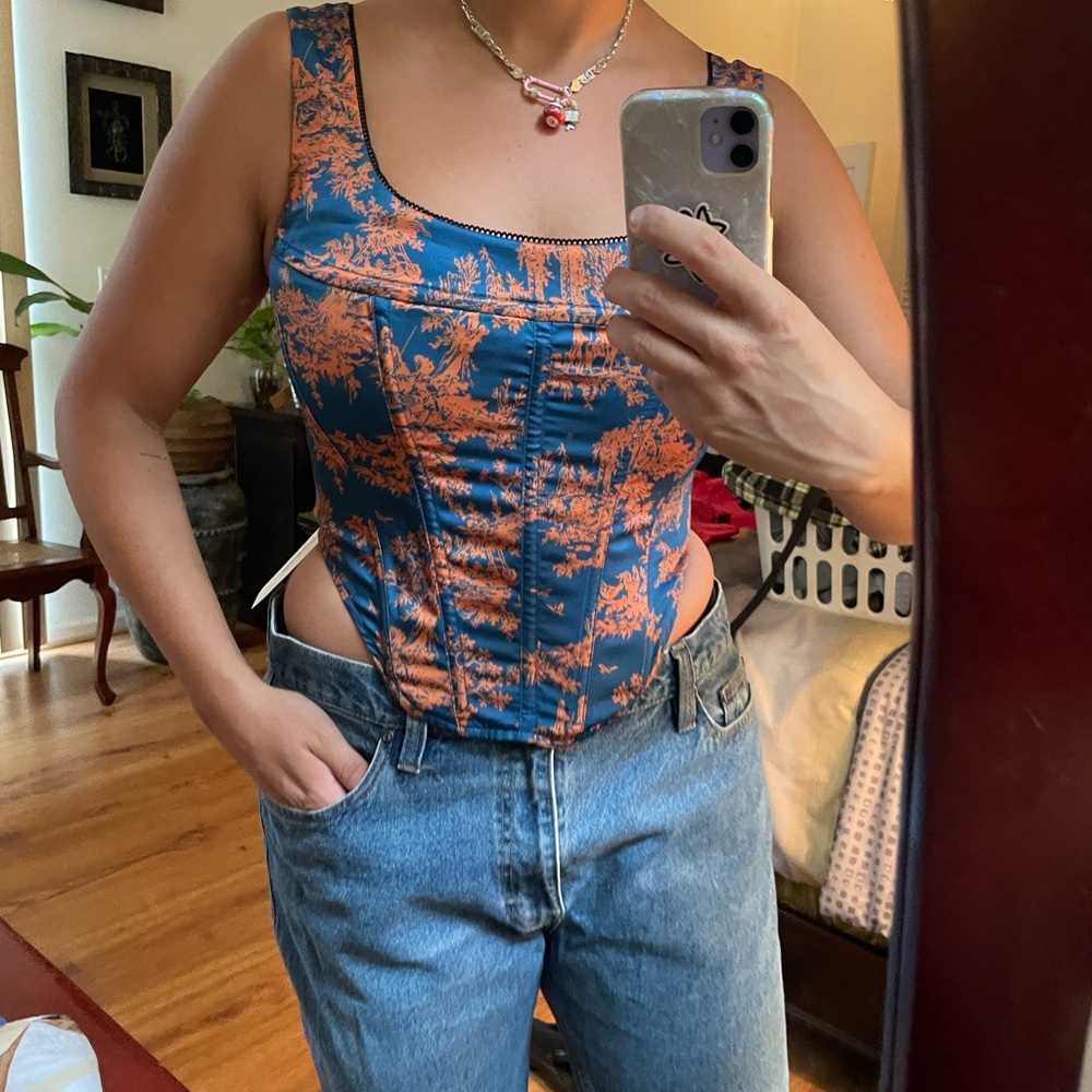 Miaou Blue and Orange corset top- taylor swift colors!